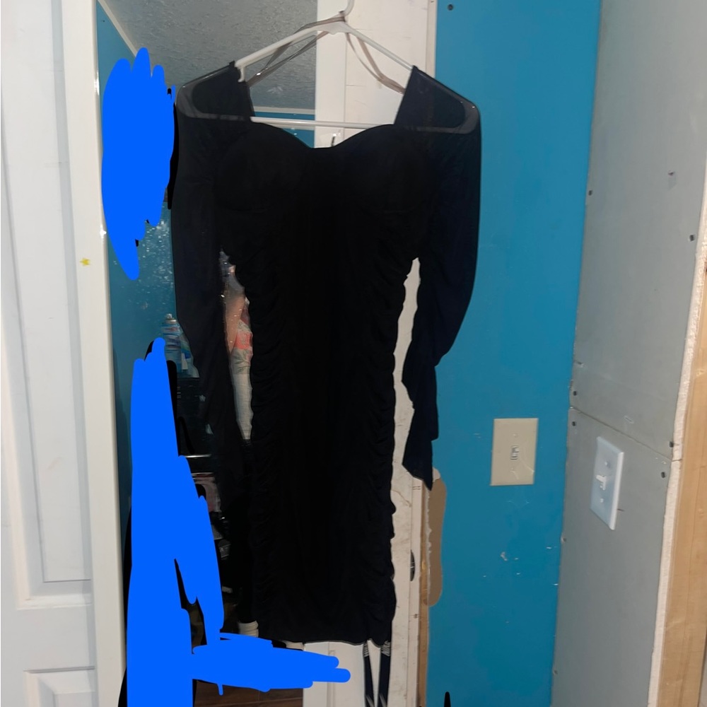 A beautiful, black long sleeve dress